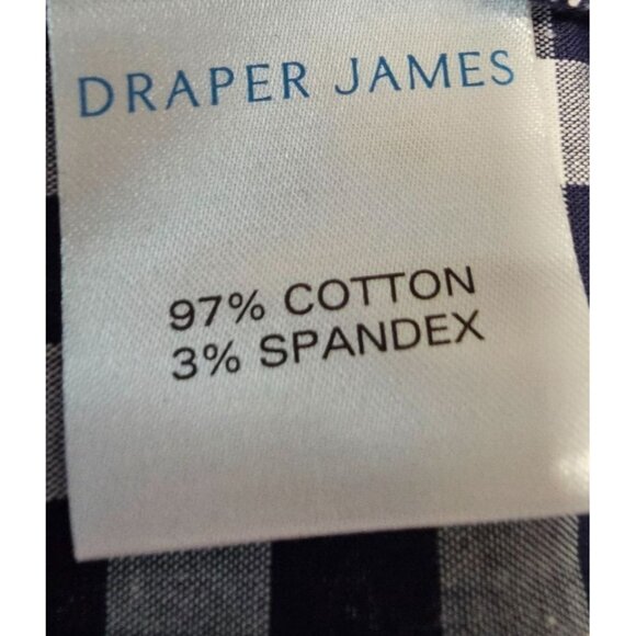 Draper James Womens XL Wanda 3/4 Sleeve Ruffle Front Dress in Navy Gingham - Picture 13 of 14